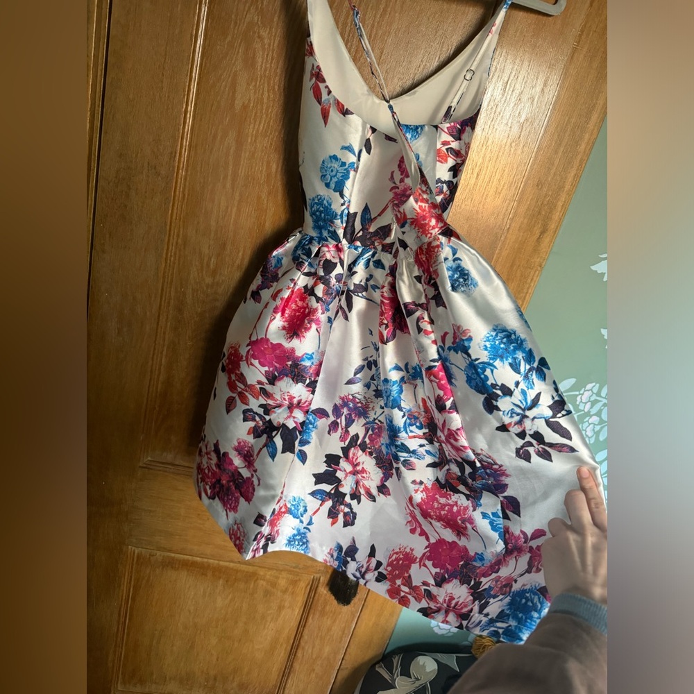 AKIRA Floral Print Dress - White, Blue, Red - Picture 8 of 12